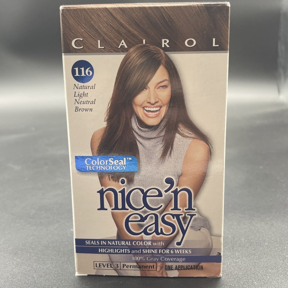 Clairol Nice'n Easy Hair Color 116 Natural Light Neutral Brown Grey Coverage